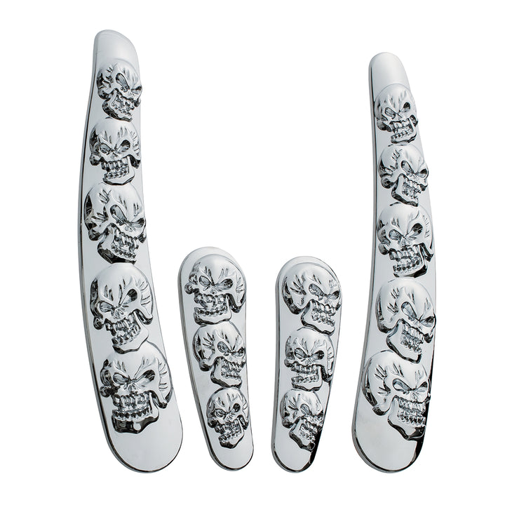 Chrome Skull Swing Arm Accent Set For Harley Motorcycle