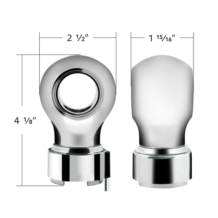 Thread-On Chrome Charlotte Style Gearshift Knob With LED 9/10 Speed Adapter - Green LED