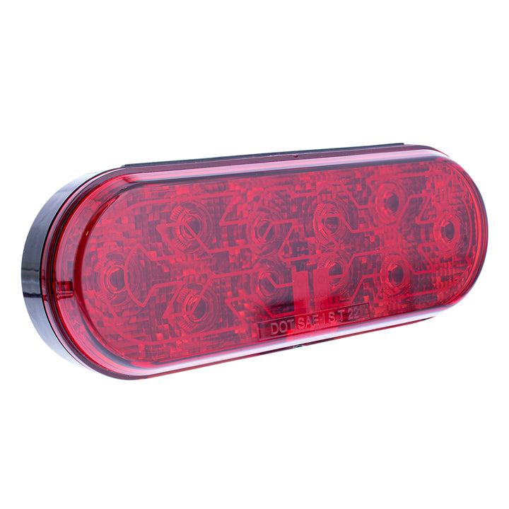 10 LED 6" Oval Light (Stop, Turn &amp; Tail) With Heated Lens - Red LED/Red Lens