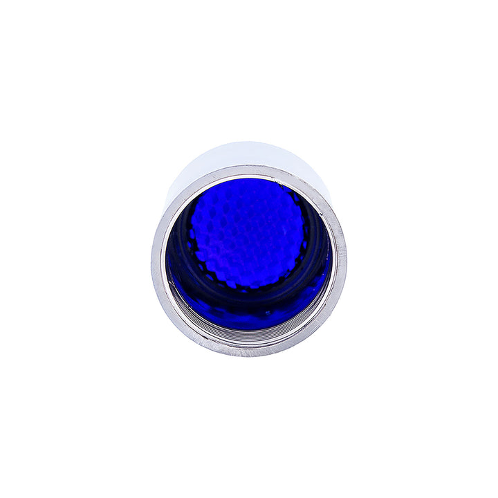 Dome Lens Bumper Guide Top With Chrome Base - Blue (2-Pack)