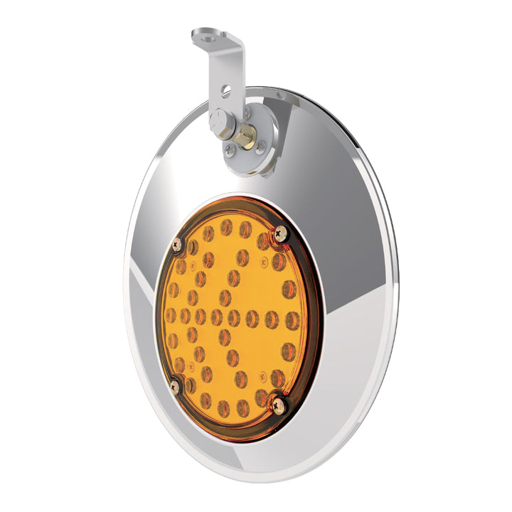 8-1/2" 430 Stainless Steel Convex Mirror With LED - Passenger