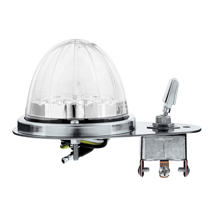 304 Stainless Steel Above Door Dome Light Kit W/ 17 LED Double Fury Watermelon For 1994-2025 KW W900 - Amber &amp; Red LED