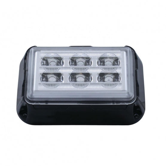 6 High Power LED Rectangular Warning Light - Blue LED (Bulk)