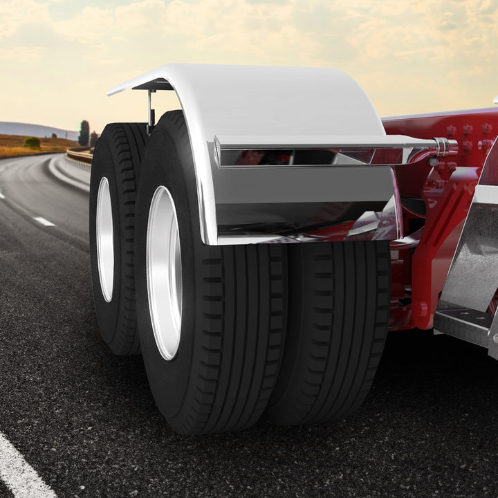 80" 430 Stainless Steel (16ga) Roll Formed Edge Smooth Half Fender - Stainless Steel Series (Pair)