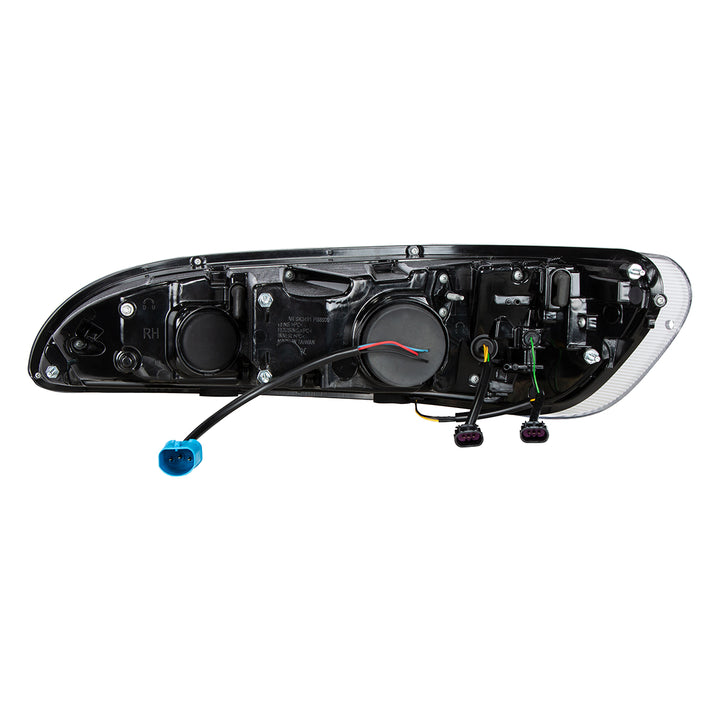 Black Projection Headlight With LED Sequential Turn &amp; DRL For 2005-2015 Peterbilt 386 - Passenger