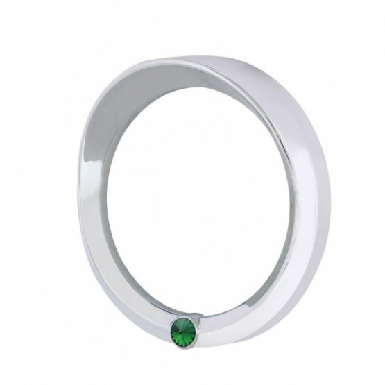 Signature Series Speed/Tachometer Gauge Bezel With Visor For 2006+ Peterbilt - Green Crystal