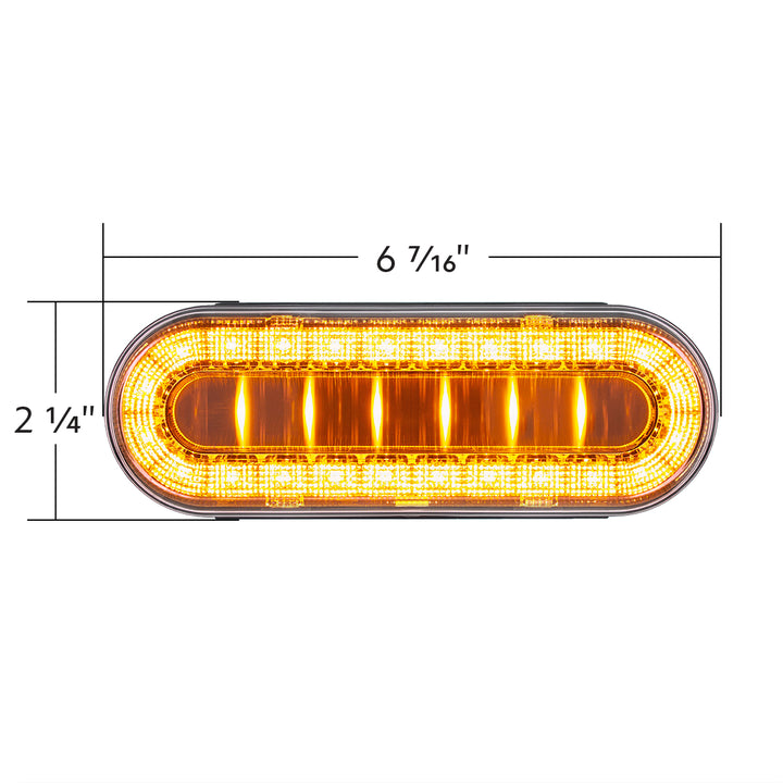 30 LED 6" Oval Lumos Light I - Series (Turn Signal) - Amber LED/Clear Lens