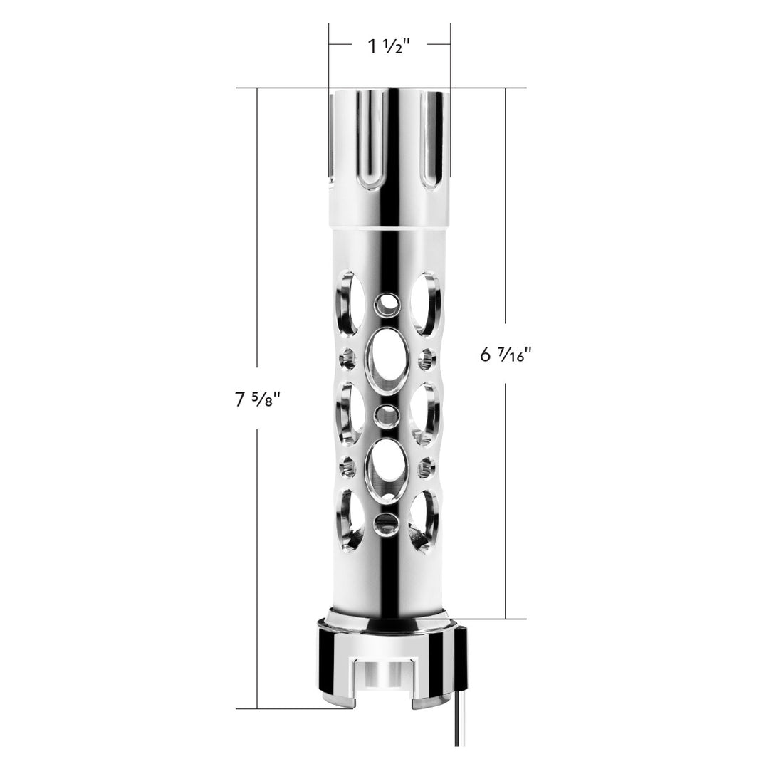 Austin Style Gun Cylinder Gearshift Knob With LED 13/15/18 Speed Adapter - Chrome/Blue LED