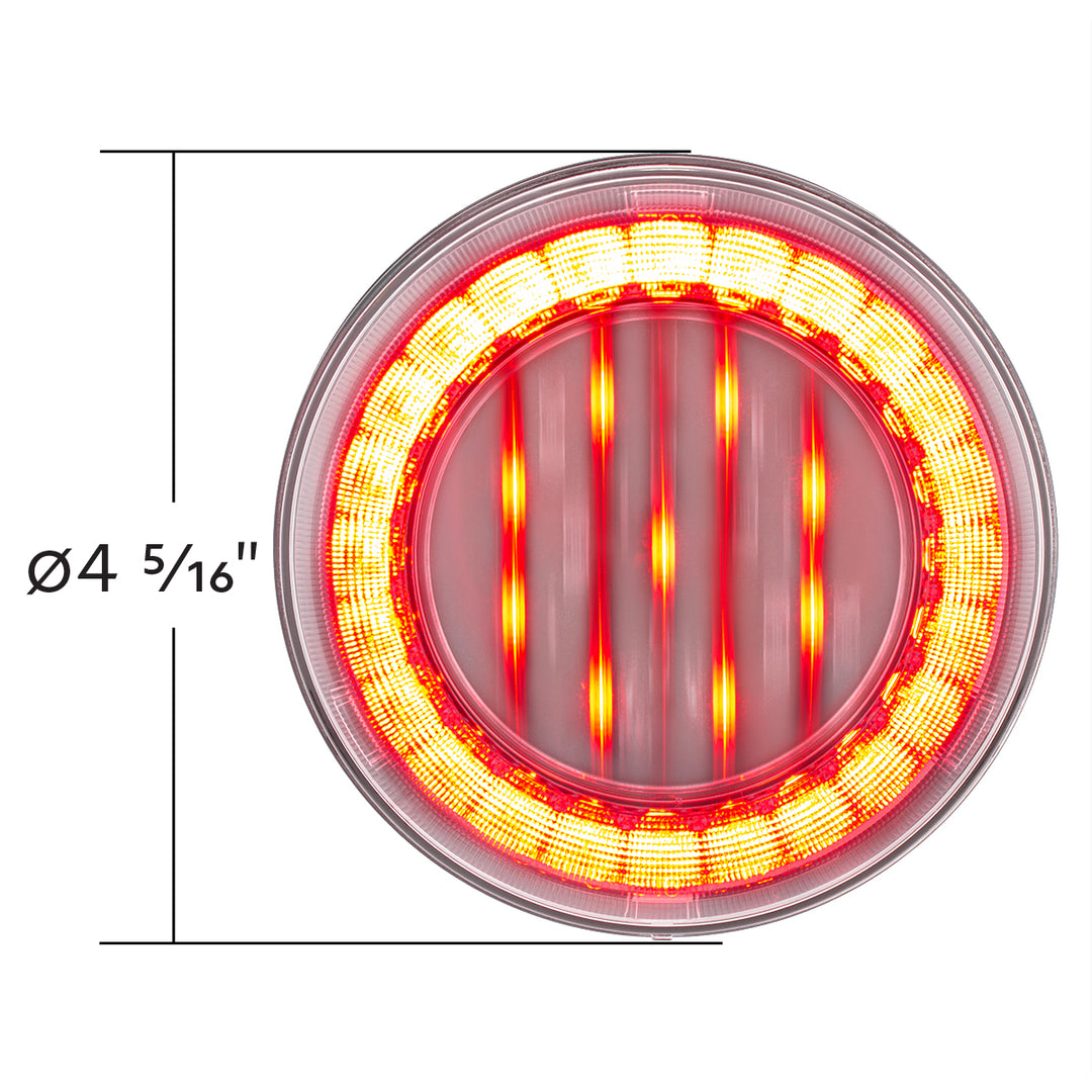 33 LED 4" Round Lumos Light X - Series (Stop, Turn &amp; Tail) - Red LED/Clear Lens