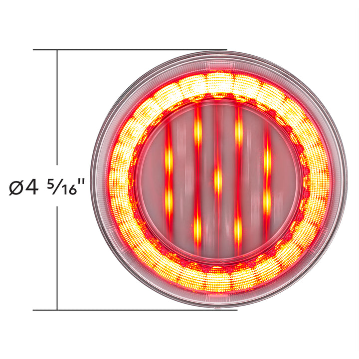 33 LED 4" Round Lumos Light X - Series (Stop, Turn &amp; Tail) - Red LED/Clear Lens