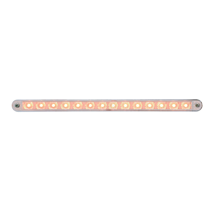 14 LED 12" Sequential Light Bar With Bezel - Amber LED/Clear Lens