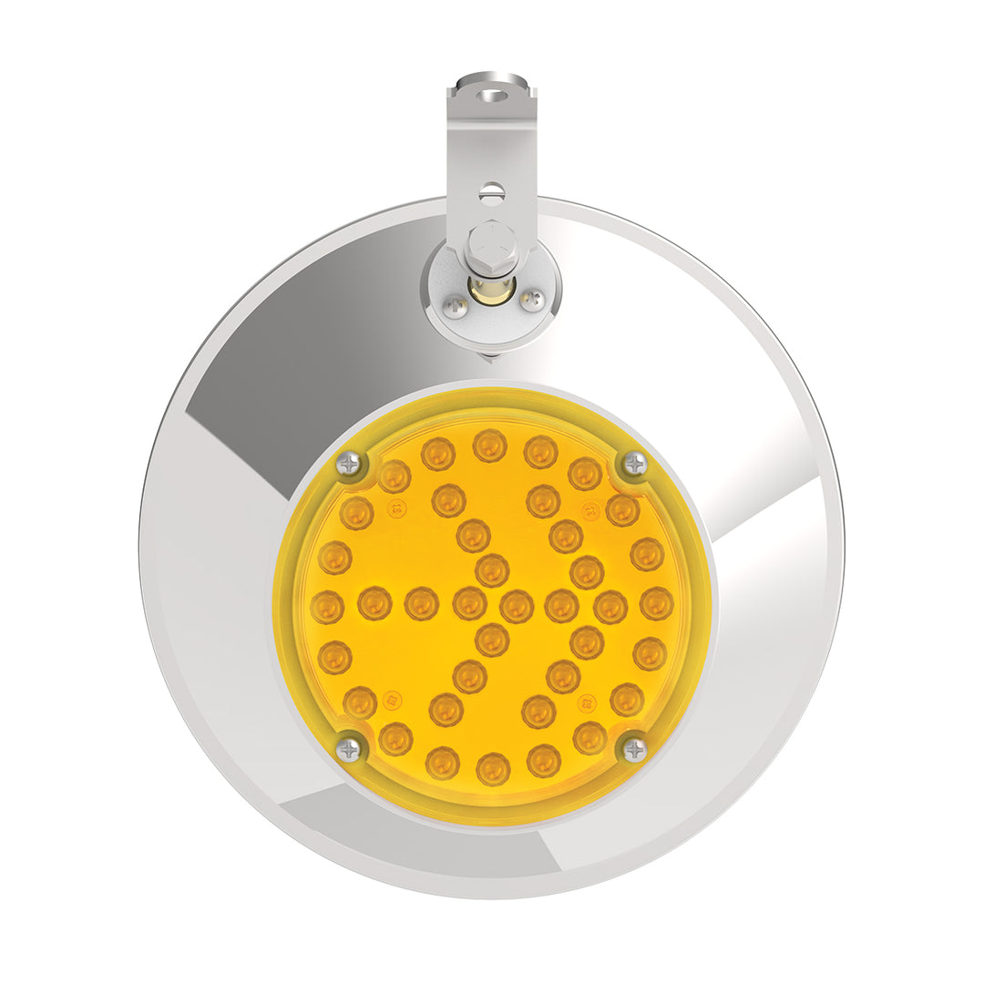 8-1/2" 430 Stainless Steel Convex Mirror With LED - Driver