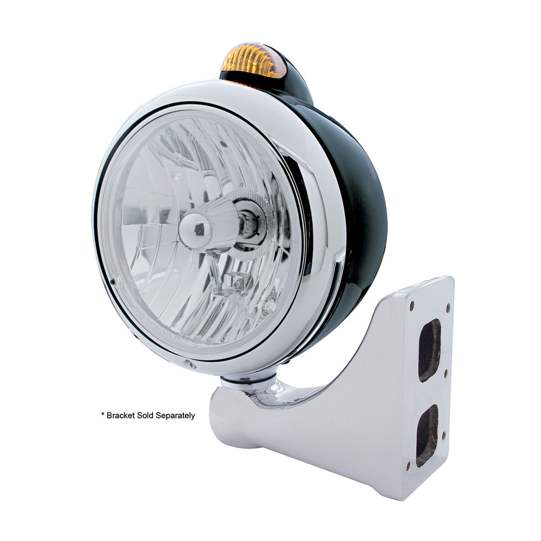 Black Guide 682-C Headlight Crystal H4 &amp; Dual Mode LED Signal - Amber Lens