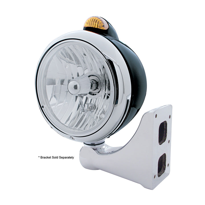 Black Guide 682-C Headlight Crystal H4 &amp; Dual Mode LED Signal - Amber Lens