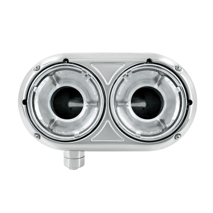 304 Stainless Dual Headlight Housing With Inner Lamp Bucket For Peterbilt 359 - Driver