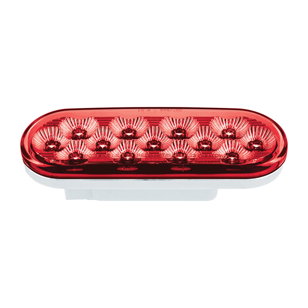 13 LED 6" Oval Double Fury Light (Stop &amp; Turn) - Red &amp; Blue LED/Clear Lens