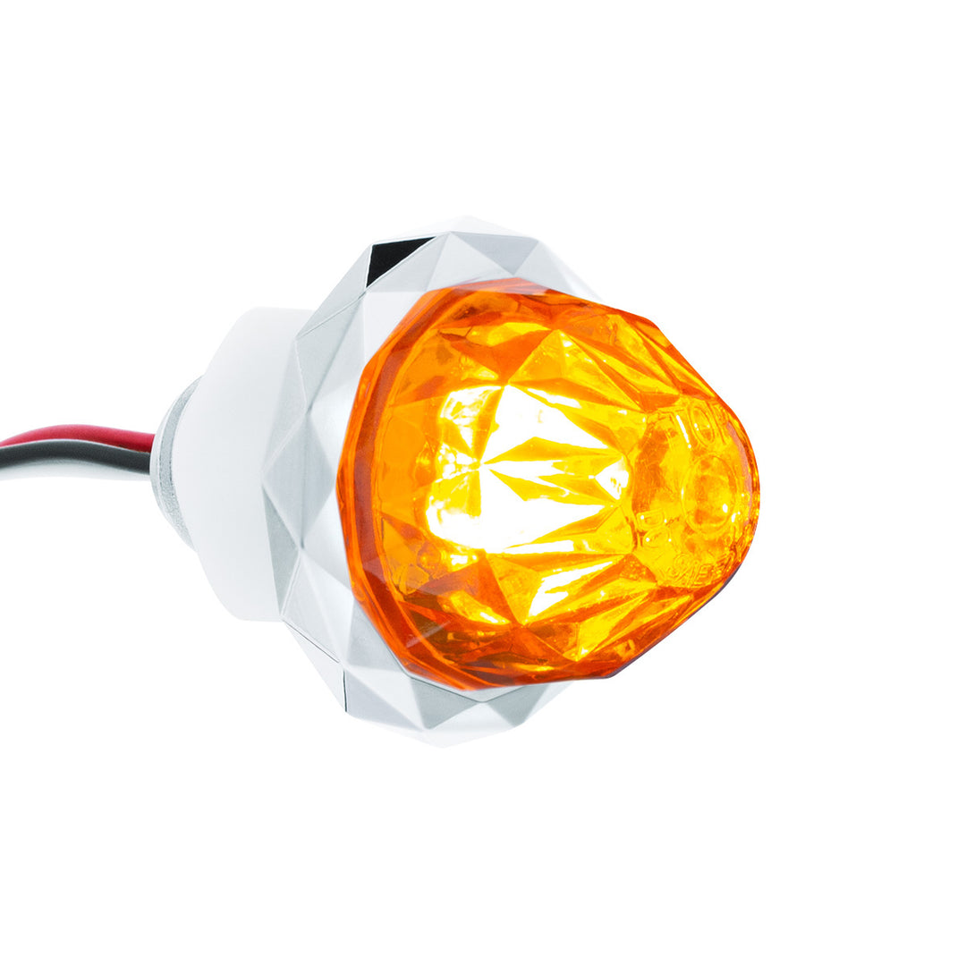 2 LED Dual Function Mini Crystal Watermelon Light (Clearance/Marker) - Amber LED/Amber Lens