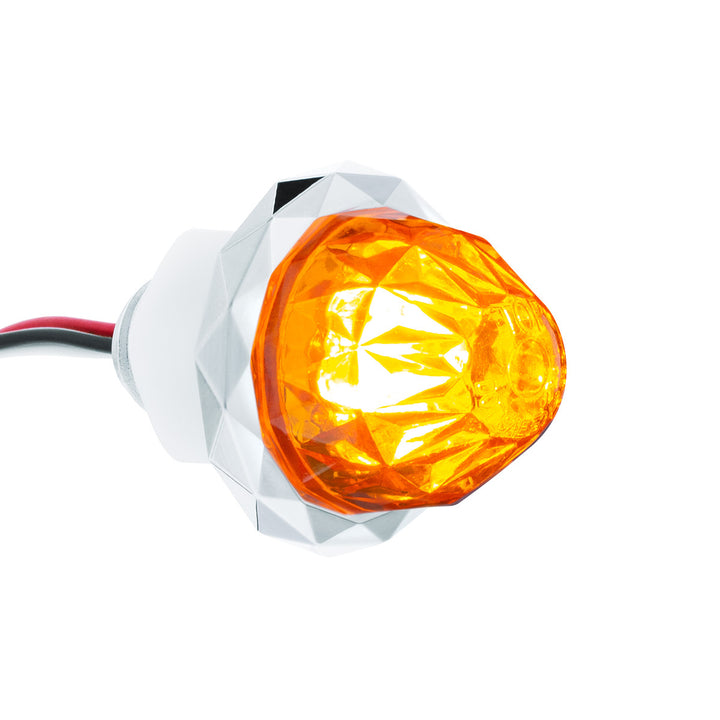 2 LED Dual Function Mini Crystal Watermelon Light (Clearance/Marker) - Amber LED/Amber Lens