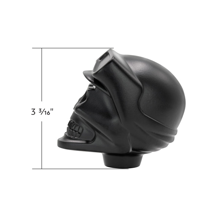 Aluminum Skull Biker 1/2" - 13 Thread-On Gearshift Knob - Black (Bulk)