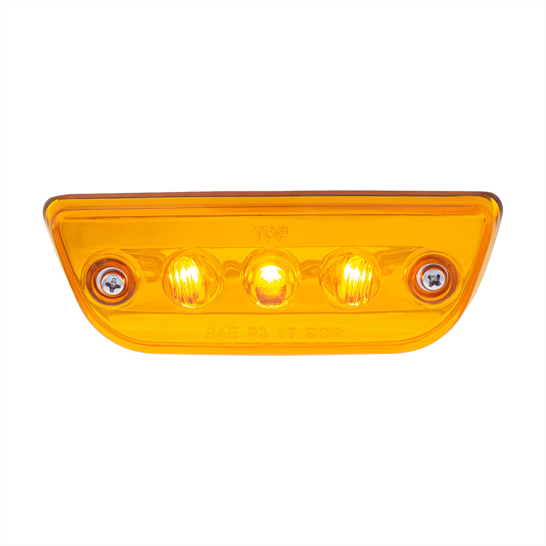 3 LED Cab Light For 2013-2021 Peterbilt 579 &amp; Kenworth T680/T770/T880 - Amber LED/Lens