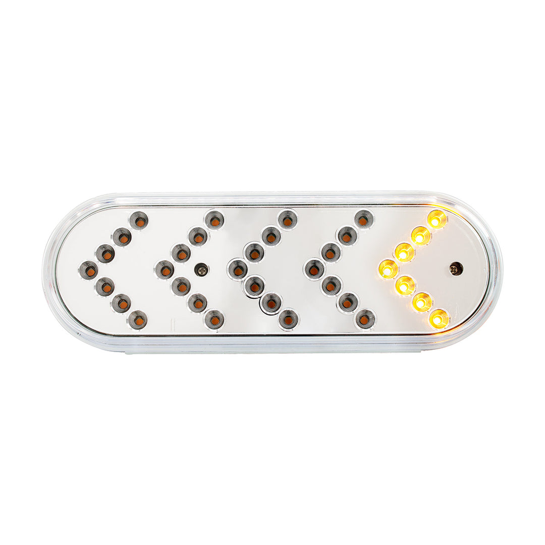 35 LED 6" Reflector Oval Sequential Turn Signal Light - Amber LED/Clear Lens (Bulk)