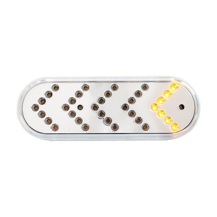 35 LED 6" Reflector Oval Sequential Turn Signal Light - Amber LED/Clear Lens (Bulk)