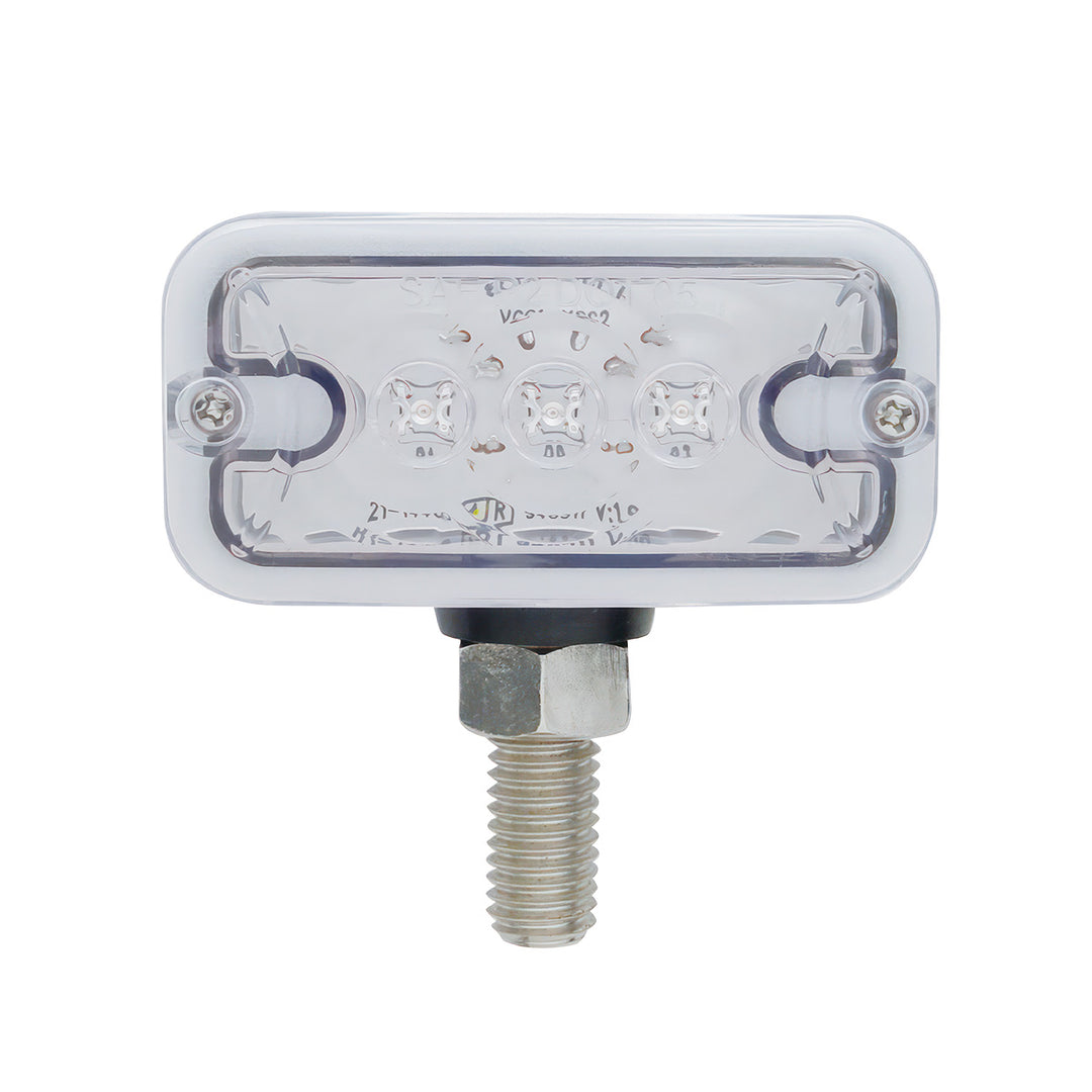 6 LED Double Face Light - T - Mount - Amber &amp; Red LED/Clear Lens