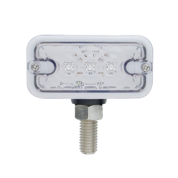 6 LED Double Face Light - T - Mount - Amber &amp; Red LED/Clear Lens