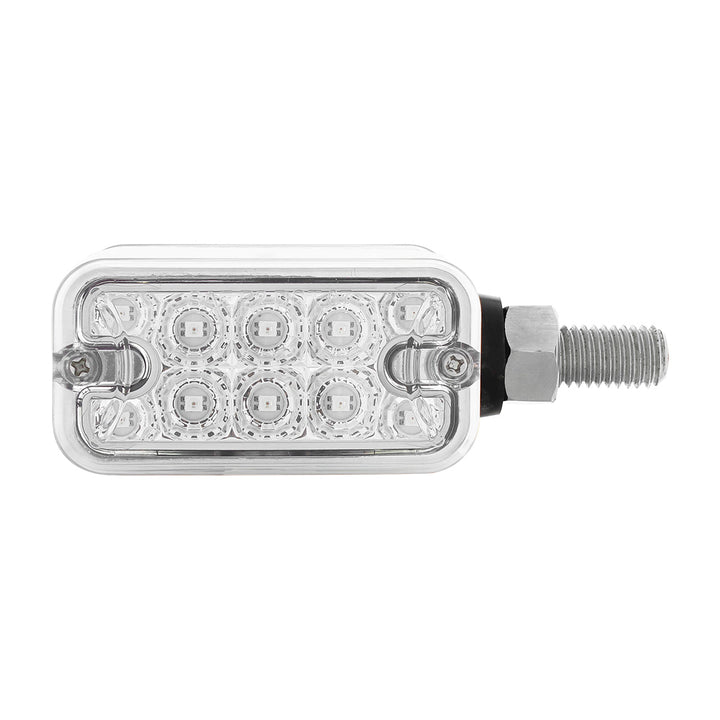 20 LED Dual Function Reflector Double Face Light - Horizontal Mount - Amber &amp; Red LED/Clear Lens