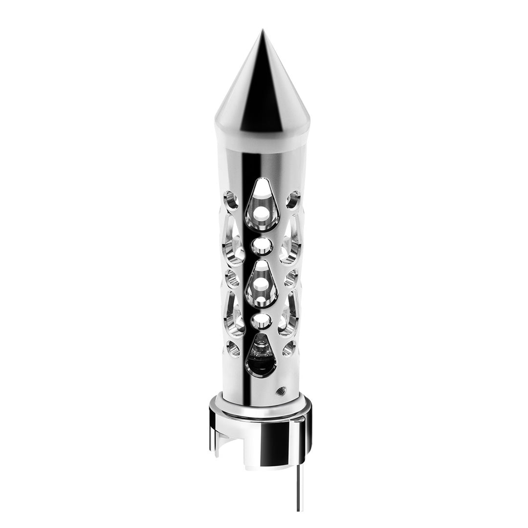 Brooklyn Style Spike Gearshift Knob With LED 13/15/18 Speed Adapter - Chrome/Red LED