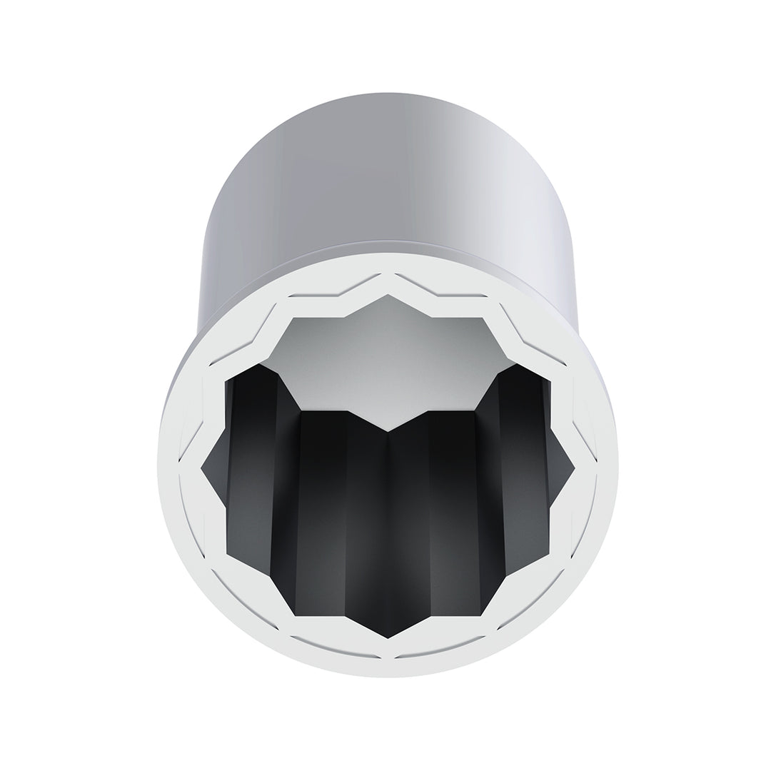 3/4" x 1-1/2" Chrome Plastic Pointed Nut Cover - Push-On
