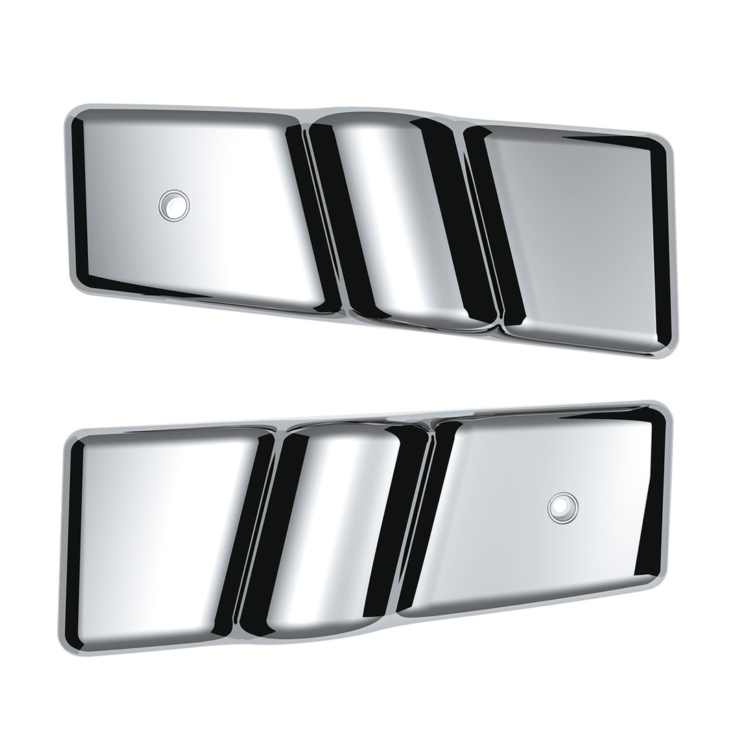 Chrome Plastic Bottom Mirror Post Cover Set For 1996-2010 Freightliner Century (Pair)