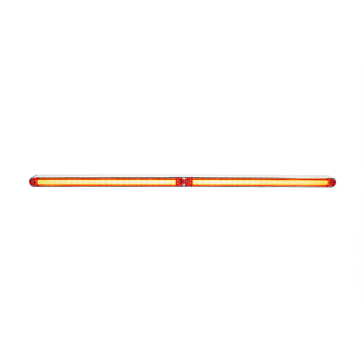 Dual 24 LED Dual Function 12" GloLight Bar With Bezel - Red LED/Clear Lens
