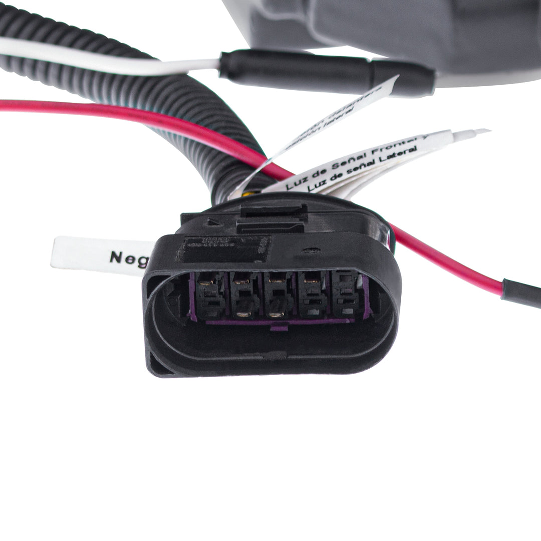Black LED Headlight With Sequential Turn Signal &amp; Position Light Bars For 2008-17 Kenworth T660 - Passenger