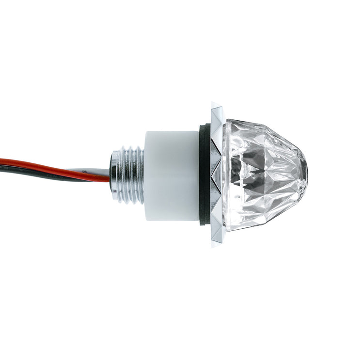 2 LED Dual Function Mini Crystal Watermelon Light (Clearance/Marker) - Red LED/Clear Lens