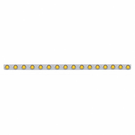 79-1/2" Stainless Steel Bumper Light Bracket With 16 x 9 LED 2" Beehive Lights &amp; Visors - Amber LED &amp; Lens
