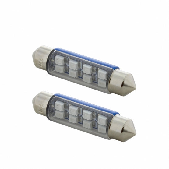 8 SMD High Power Micro LED 211 - 2 Dome Light Bulb - Blue (2-Pack)
