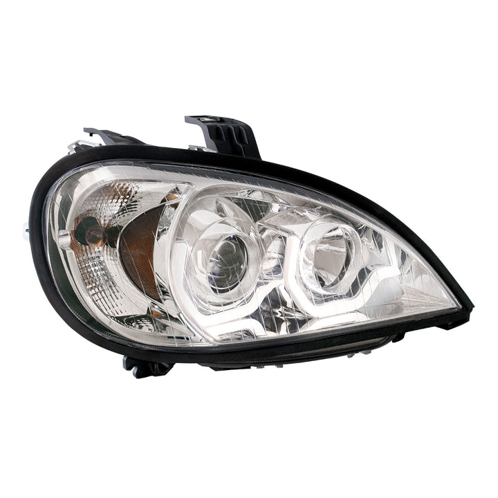 Chrome Projection Headlight With LED Position Light For 2001-2020 Freightliner Columbia - Passenger
