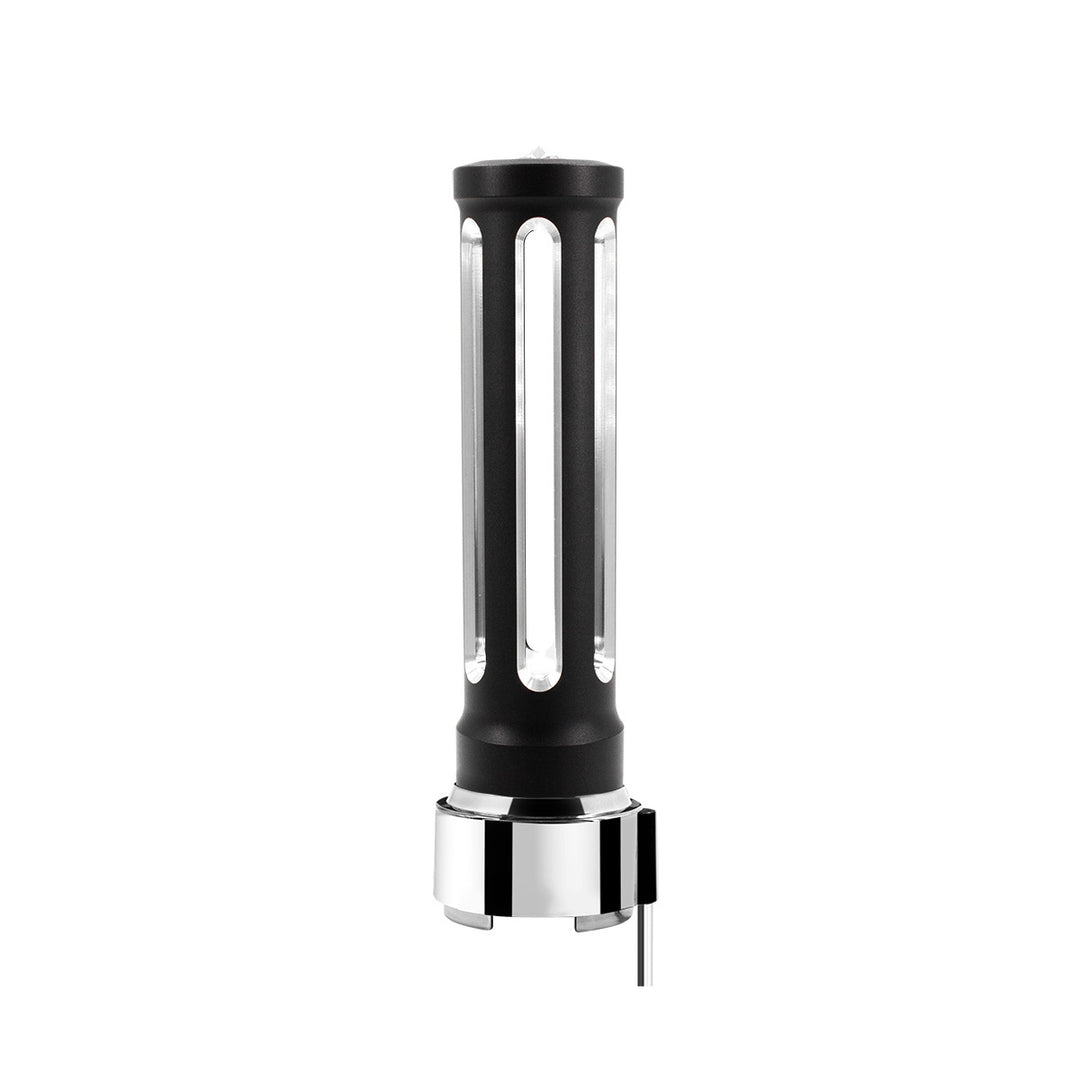 Thread-On Matte Black Sonoma Style Gearshift Knob With LED 9/10 Speed Adapter - Clear Crystal/White LED