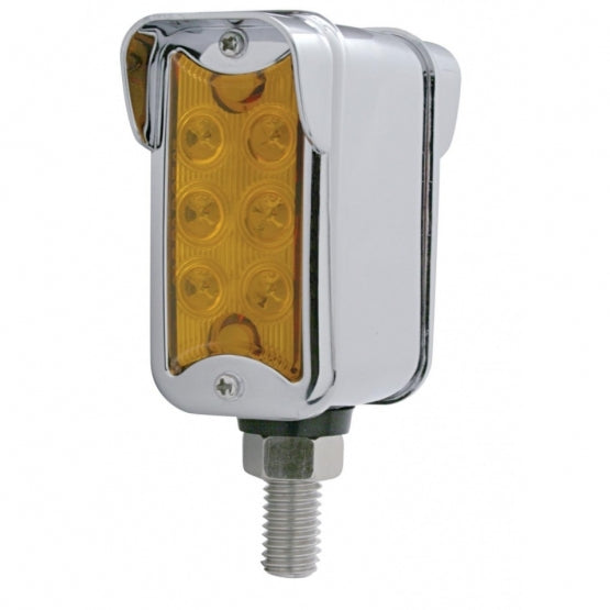 12 LED Dual Function Double Face Light W/Visor - Vertical Mount - Amber &amp; Red LED/ Amber &amp; Red Lens