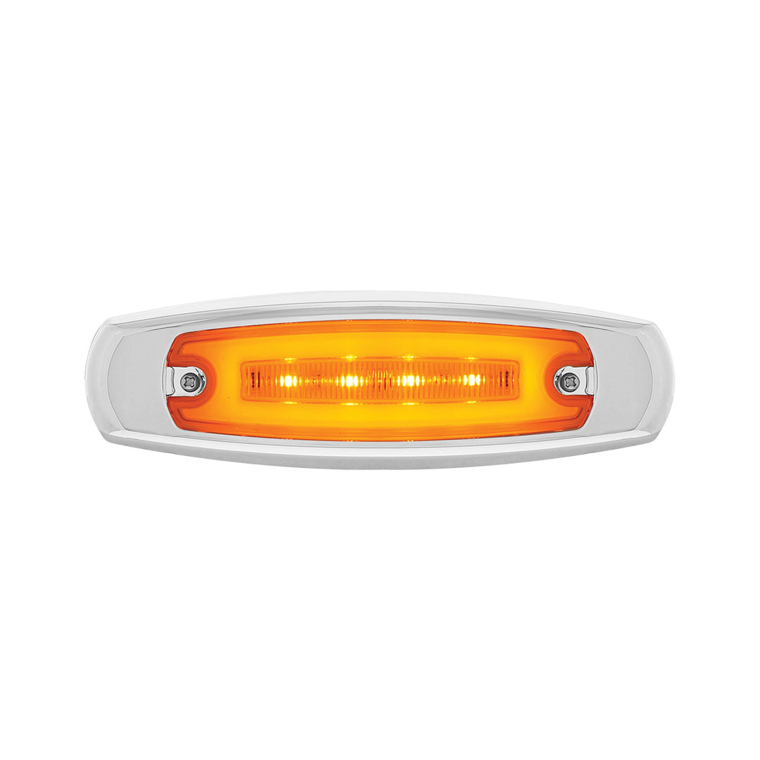 16 LED Rectangular GloLight With Bezel (Clearance/Marker) - Amber LED/Amber Lens