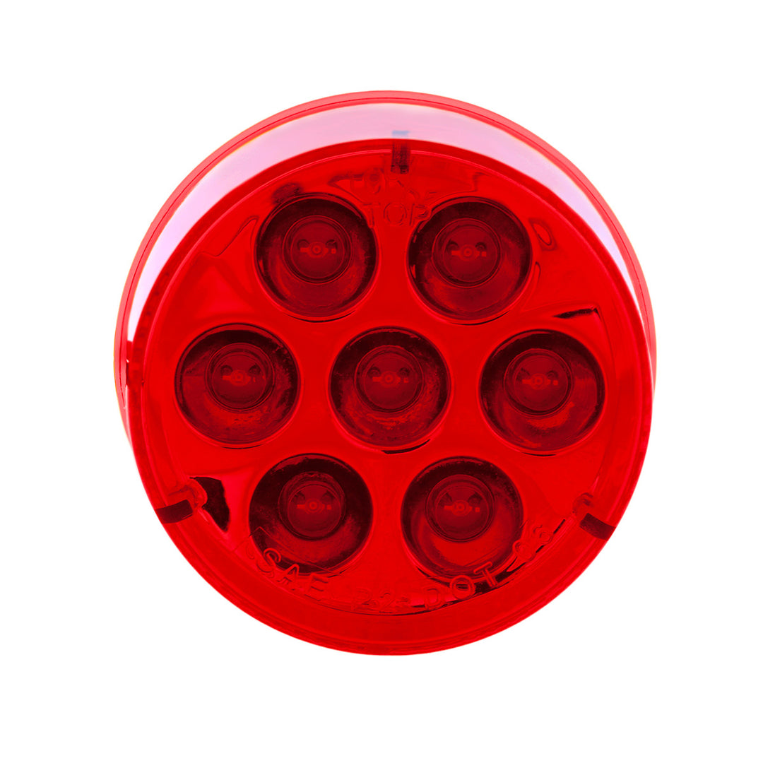 7 LED 2" Round Light (Clearance/Marker) - Red LED/Red Lens (Bulk)