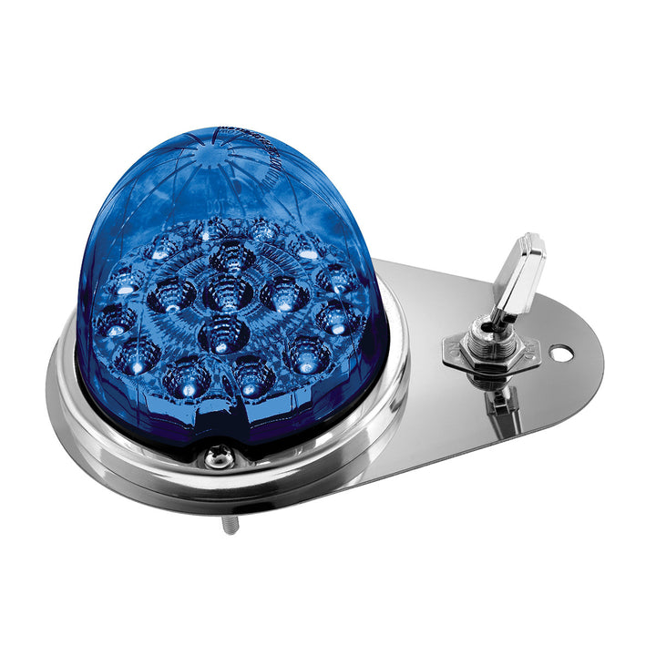 304 Stainless Steel Above Door Dome Light Kit W/ 17 LED Double Fury Watermelon For 1994-2025 KW W900 - Amber &amp; Blue LED