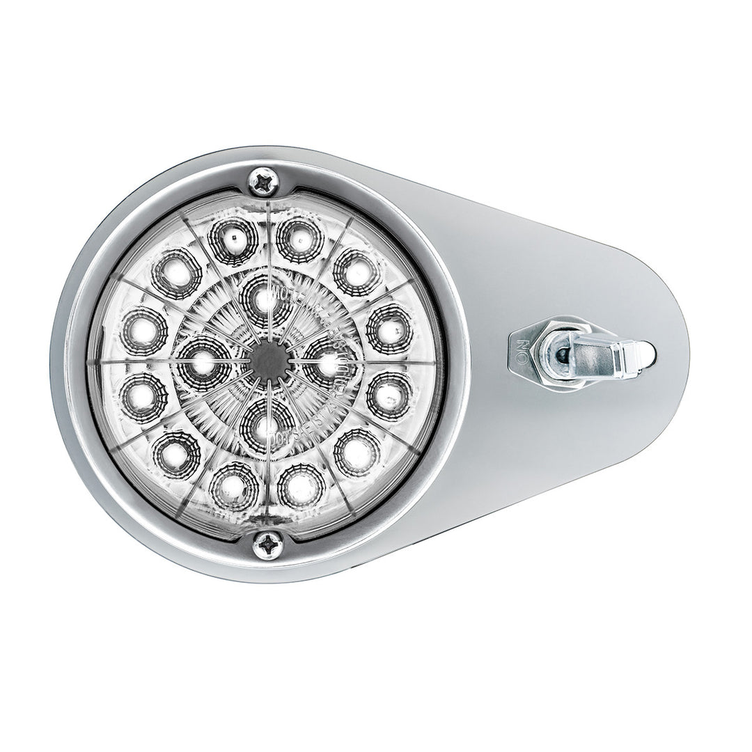 304 Stainless Steel Above Door Dome Light Kit W/ 17 LED Double Fury Watermelon For 1994-2025 KW W900 - Amber &amp; White LED
