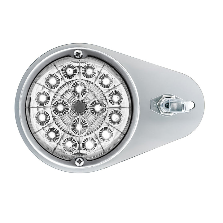 304 Stainless Steel Above Door Dome Light Kit W/ 17 LED Double Fury Watermelon For 1994-2025 KW W900 - Amber &amp; White LED
