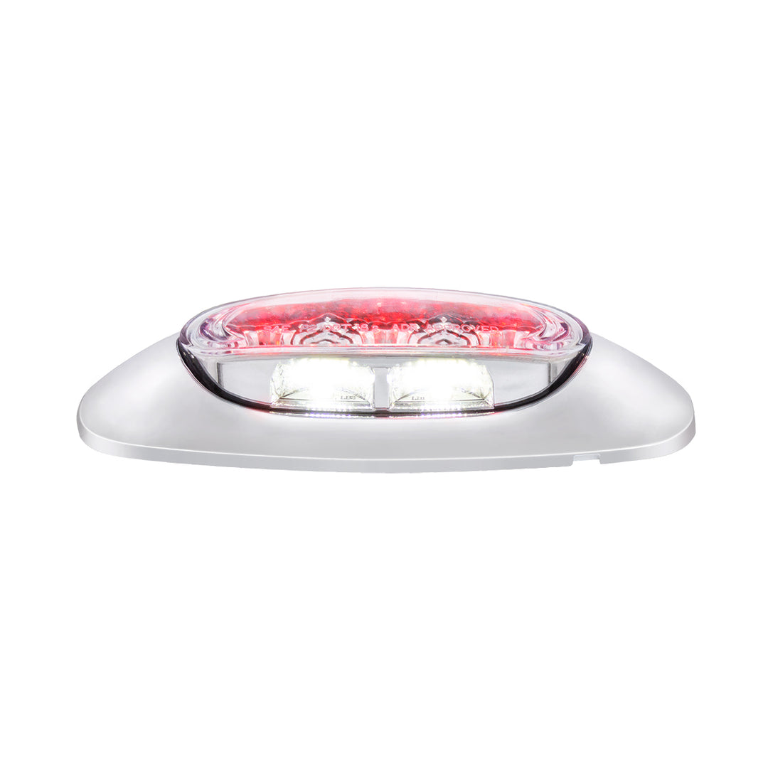 5 LED Reflector Light (Auxiliary/Utility) With Side Ditch Light - Red LED/Clear Lens (Card)