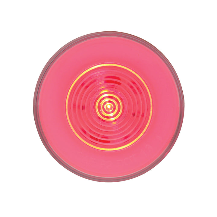 9 LED 2-1/2" Round GloLight (Clearance/Marker) - Red LED/Clear Lens