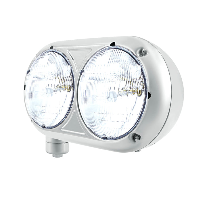 Headlight Assembly With Halogen Bulbs &amp; 304 Stainless Steel Housing For Peterbilt 359 - Driver