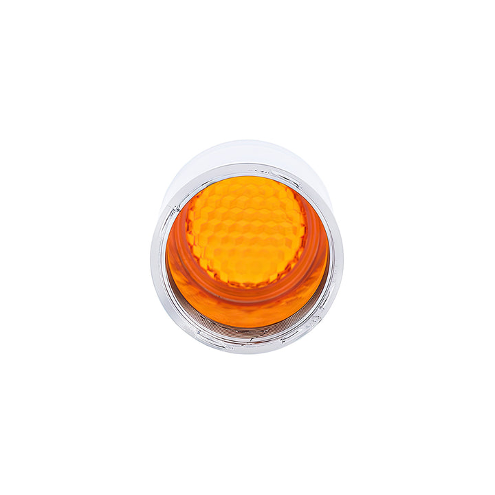 Dome Lens Bumper Guide Top With Chrome Base - Amber (2-Pack)