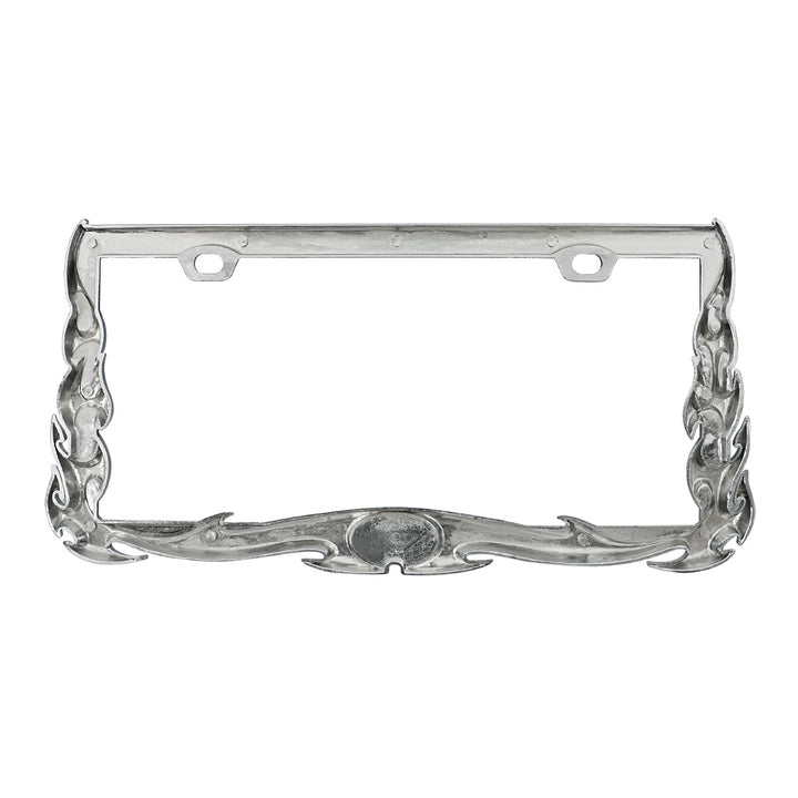 Flame License Plate Frame - Chrome